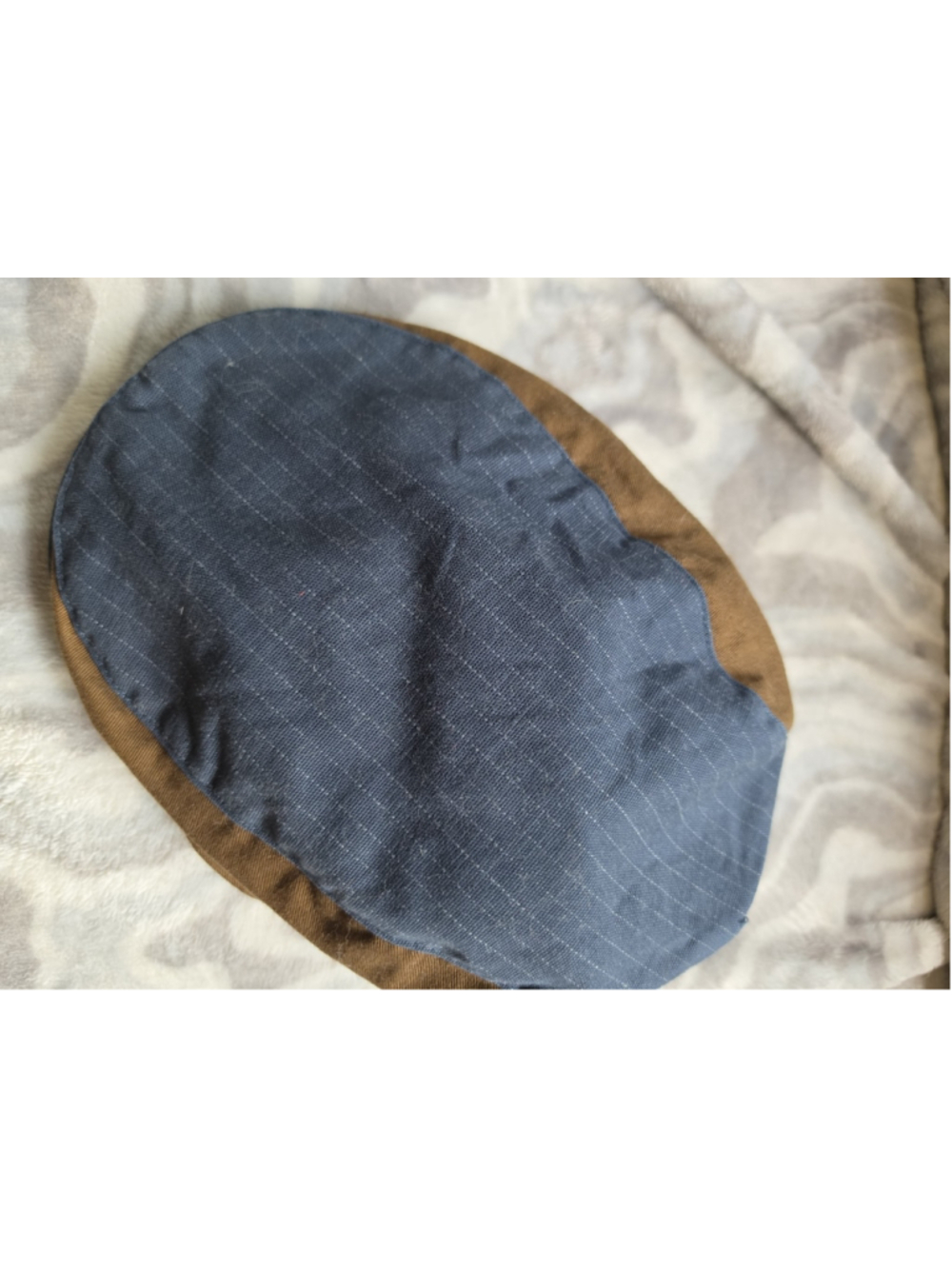 Baby Gap Toddler Newsboy Flat Cap Hat 4-6 Years Blue Pinstripe Denim Brown